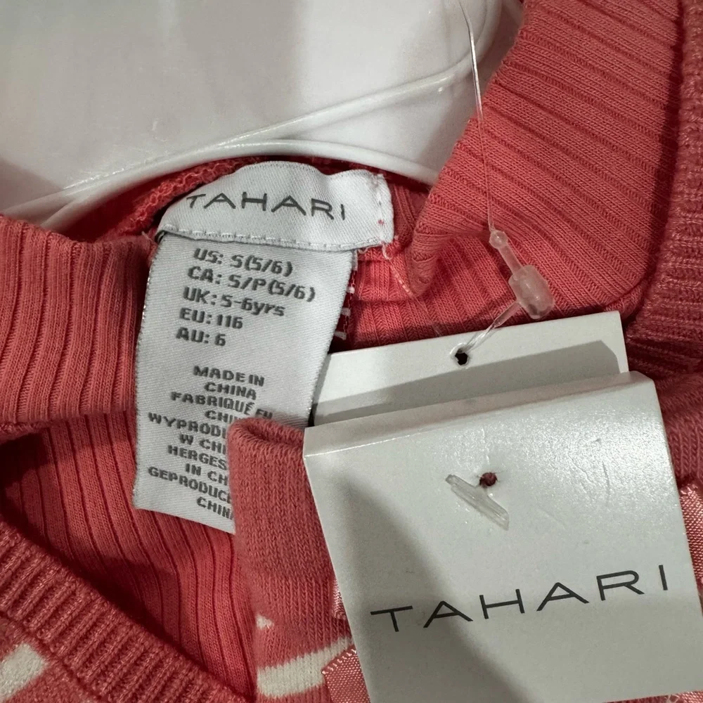 Tahari Pink and White Knit Sweater